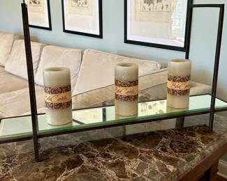 Black Frame and Mirror Decor and Candles