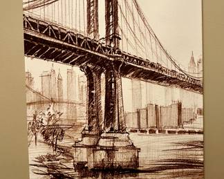 Famous Landmark Canvases by Pottery Barn. Manhattan Bridge