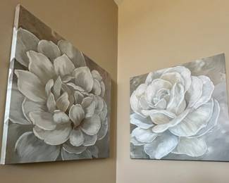 Floral Wall Art on Stretched Canvas 