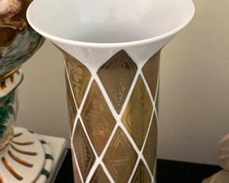 Mid Century Modern Rosenthal Gold Decorated Vase