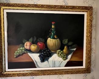 Italian Themed Still Life on Canvas 
