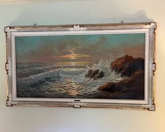 M. Mazzolini (Italian 20th C.) Seascape Oil on Canvas