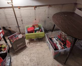 Christmas wrapping paper boxes bows