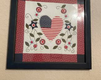 Hand Quilted Flag Decor