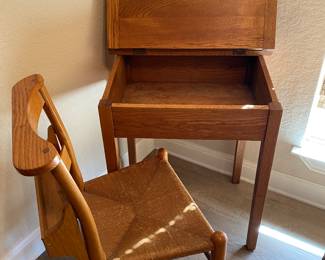 Oak Student Desk and Chair