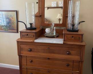 Antique chest with mirror