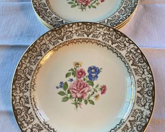 Vintage plates with 22 carat gold