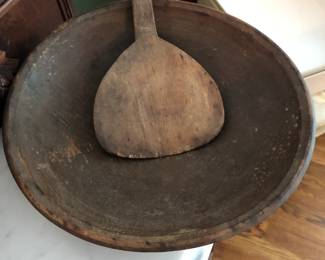 Pennsylvania Dutch bowl and Paddle butter spoon