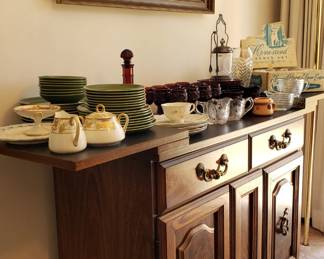 Vintage sideboard with hinged buffet extensions