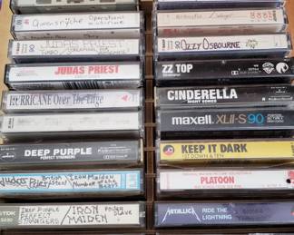 Heavy metal cassette tapes. Iron Maiden, Ozzy Osborne, Metallica and more