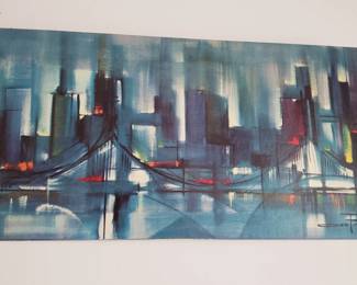 Loads of Mid Century prints on artboard, like this fab cityscape
