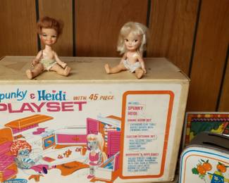 Remco Spunky and Heidi dolls and playset MCM