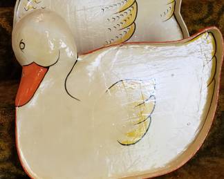 Super cute vintage papermache serving trays. Still have the original Gilmore's sales tags.