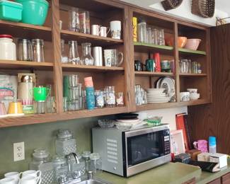 Vintage Tupperware, antique jelly jars with zinc lids and other great housewares and appliances