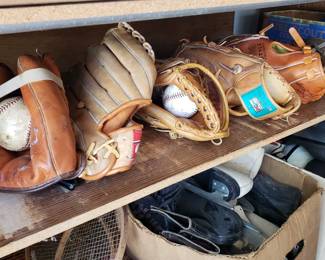 Baseball and softball gloves and balls