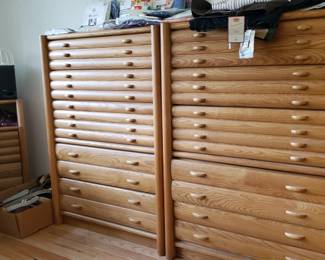 2 mid century chest of drawers and nightstand