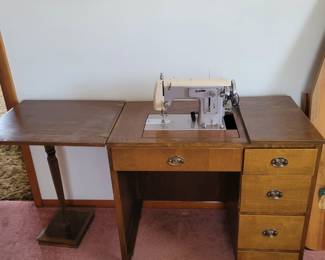 Sears Kenmore Sewing Machine In Cabinet 
