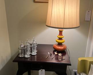 Mid century lamp, accessory table