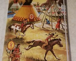 Vintage Indians punch-out figures book