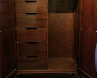 Inside wardrobe; drawers and hanging space