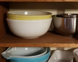 Vintage Pyrex Amish Butterprint Turquoise Nesting Mixing Bowls Turquoise 