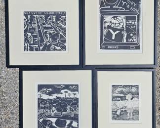 John Martin mid century linocuts and etching. There are dozens of these. Many similar works by others artists..