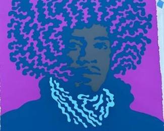John Van Hamersveld  Jimi Hendrix serigraph. Pencil signed.