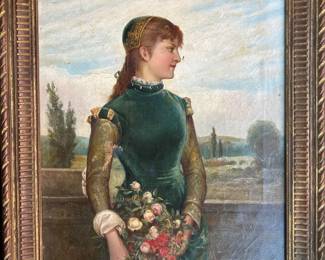 Antique portrait. Oil/canvas.