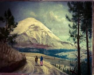 Antique Mexican painting. Oil/ canvas.