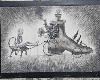 Victor Huerta Bautista 24 x 30 acrylic 
on canvas 1990’s Cuban Avant Gaurde