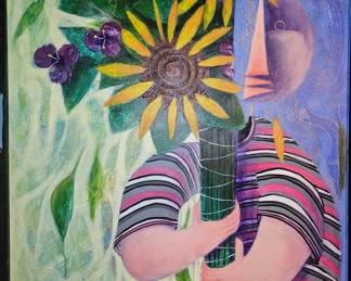 Jorge Vallejos 36 x 36 oil painting.