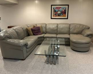 Nice leather sectional 