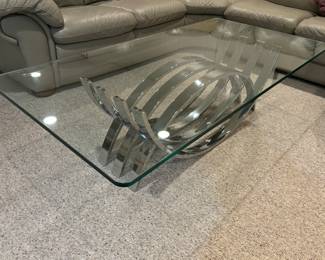Gorgeous mid century danish designed Jens Quistgaard glass and chrome coffee table 