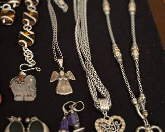 Vintage sterling necklaces and earrings
