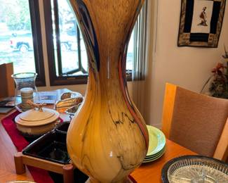 High end large hand blown polish vase