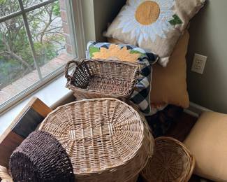 Baskets and pillows
