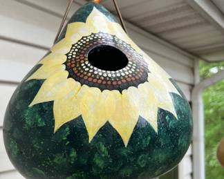 Painted gourd birdhouses