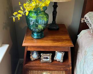 Dresser with rattan accents