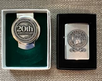 Hooters commemorative money clip and Zippo lighter