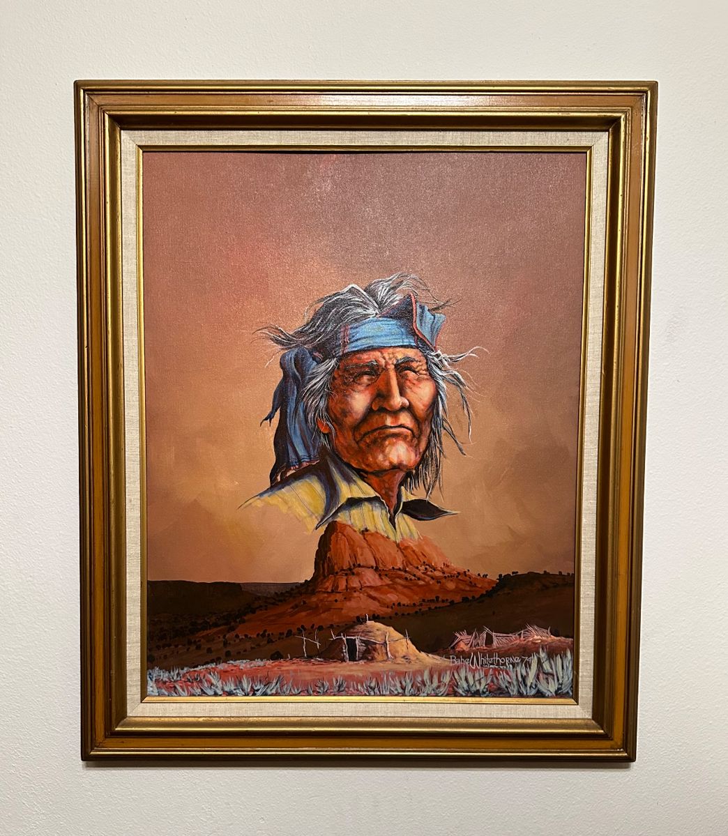 Original Native American Art by Renowned Navajo Artist Baje Whitethorne Sr. 
Signed and Dated  / Acrylic on Board 