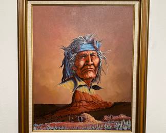Original Native American Art by Renowned Navajo Artist Baje Whitethorne Sr. 
Signed and Dated  / Acrylic on Board 