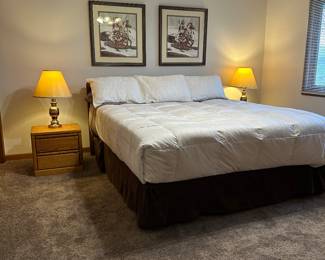 King Size Bed Frame (No Mattress )  Night Stands 