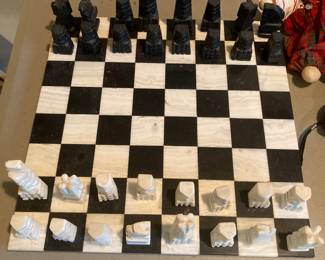 Onyx or marble chess set