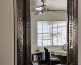 Embossed Metal Frame Wall Mirror