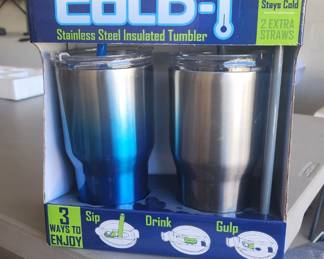 Reduce Cold-1 Stainless Steel Insulated Tumbler 30 OZ Silver/Shaded-Blue 2 Pk