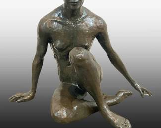 A Signed John Waddell Dancer About To Rise Bronze
