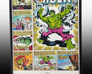 A Signed Stan Lee Incredible Hulk Oil On Canvas

