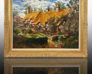 A Large Stephen Shortridge Ann’s Garden Oil On Canvas
