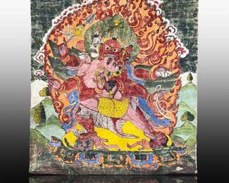 An 18th Century Dharmapala Tibetan Prayer Thangka
