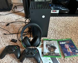 O54 - $350, Xbox Series X Console, includes 2 wireless controllers, head set, and 2 games